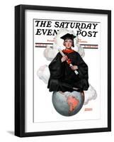 "Graduate on Top of the World," Saturday Evening Post Cover, June 13, 1925-Edmund Davenport-Framed Giclee Print