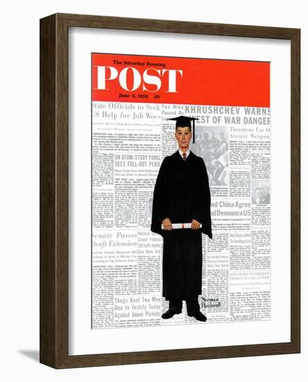 "Graduate" Saturday Evening Post Cover, June 6,1959-Norman Rockwell-Framed Giclee Print