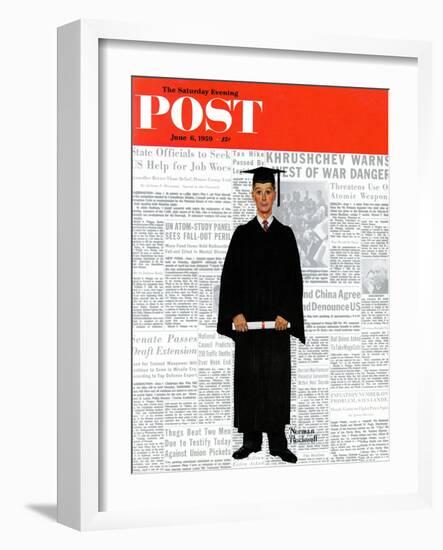 "Graduate" Saturday Evening Post Cover, June 6,1959-Norman Rockwell-Framed Giclee Print