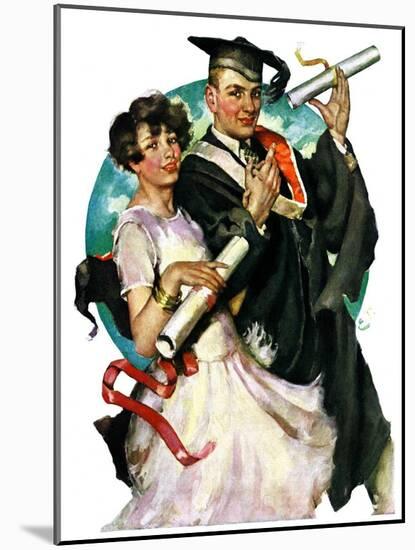 "Graduating Couple,"June 11, 1927-Ellen Pyle-Mounted Giclee Print