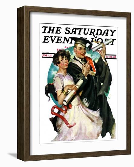 "Graduating Couple," Saturday Evening Post Cover, June 11, 1927-Ellen Pyle-Framed Giclee Print