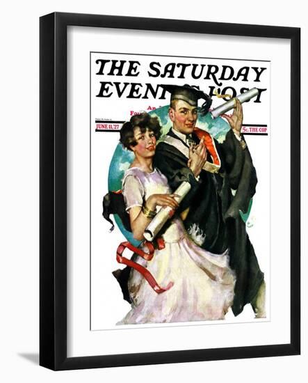 "Graduating Couple," Saturday Evening Post Cover, June 11, 1927-Ellen Pyle-Framed Giclee Print