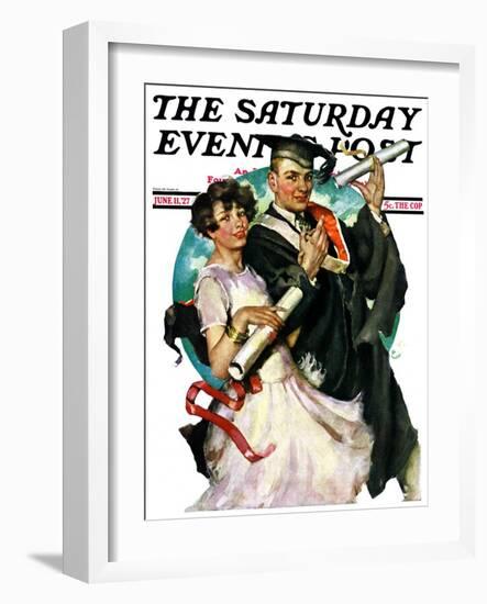 "Graduating Couple," Saturday Evening Post Cover, June 11, 1927-Ellen Pyle-Framed Giclee Print