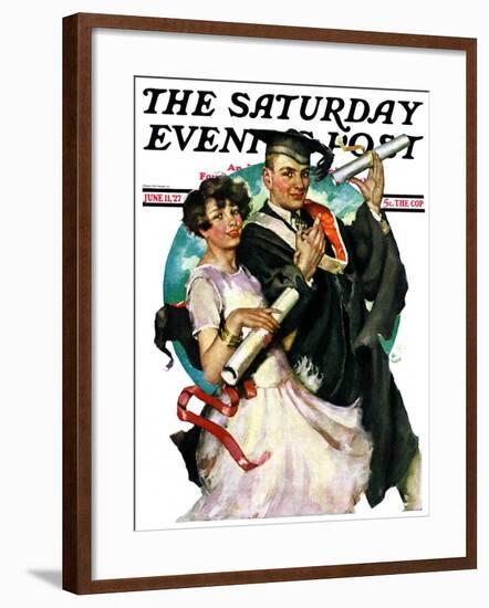 "Graduating Couple," Saturday Evening Post Cover, June 11, 1927-Ellen Pyle-Framed Giclee Print