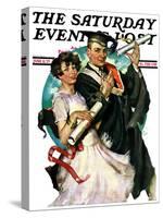 "Graduating Couple," Saturday Evening Post Cover, June 11, 1927-Ellen Pyle-Stretched Canvas