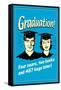 Graduation Four Year Two Books 457 Kegs Later Funny Retro Poster-Retrospoofs-Framed Stretched Canvas