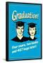 Graduation Four Year Two Books 457 Kegs Later Funny Retro Poster-Retrospoofs-Framed Poster