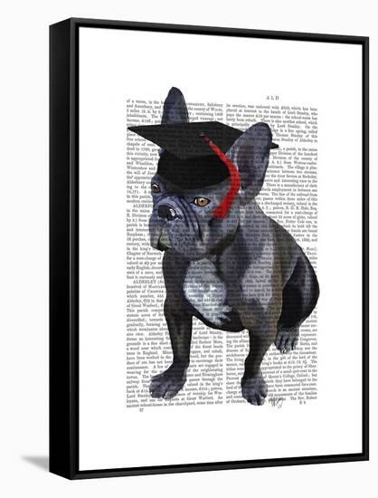 Graduation French Bulldog-Fab Funky-Framed Stretched Canvas