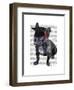 Graduation French Bulldog-Fab Funky-Framed Art Print