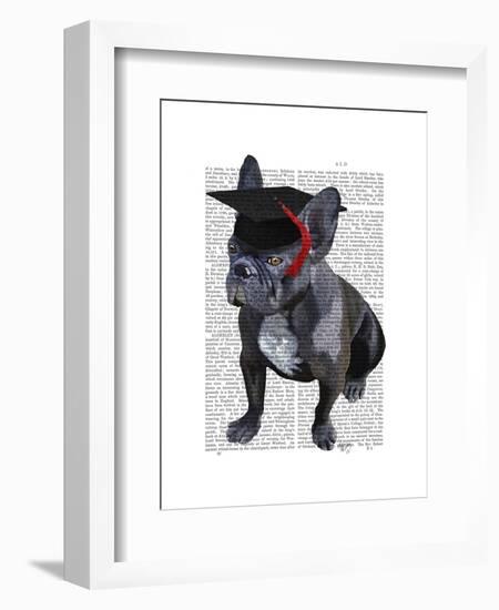 Graduation French Bulldog-Fab Funky-Framed Art Print