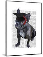 Graduation French Bulldog-Fab Funky-Mounted Art Print