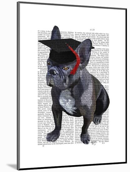 Graduation French Bulldog-Fab Funky-Mounted Art Print