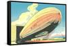 Graf Zeppelin at the Hangar-null-Framed Stretched Canvas