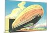 Graf Zeppelin at the Hangar-null-Mounted Art Print