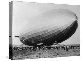 Graf Zeppelin People Mill Around as the Airship Prepares for Take Off-null-Stretched Canvas