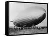 Graf Zeppelin People Mill Around as the Airship Prepares for Take Off-null-Framed Stretched Canvas