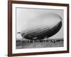 Graf Zeppelin People Mill Around as the Airship Prepares for Take Off-null-Framed Photographic Print