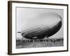 Graf Zeppelin People Mill Around as the Airship Prepares for Take Off-null-Framed Photographic Print