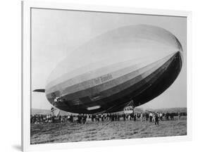 Graf Zeppelin People Mill Around as the Airship Prepares for Take Off-null-Framed Photographic Print