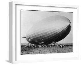 Graf Zeppelin People Mill Around as the Airship Prepares for Take Off-null-Framed Photographic Print