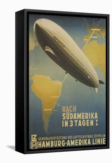 Graf Zeppelin to South America-Found Image Press-Framed Stretched Canvas