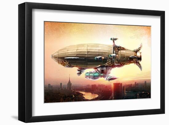 Graf Zepplin Fantasy Dirigible-null-Framed Art Print