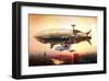 Graf Zepplin Fantasy Dirigible-null-Framed Art Print