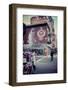 Graffiti and Street Art, Steetview with people, Manhattan, New York, USA-Andrea Lang-Framed Photographic Print