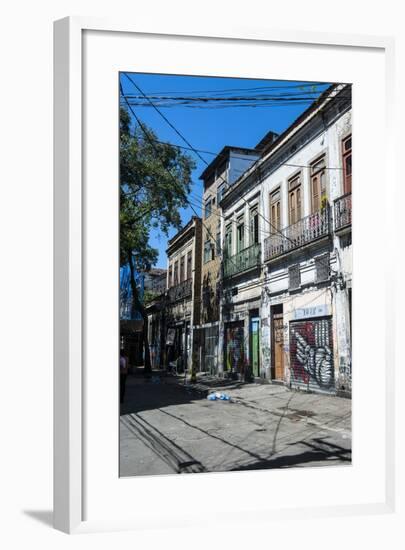 Graffiti Art Work on Houses in Lapa, Rio De Janeiro, Brazil, South America-Michael Runkel-Framed Photographic Print