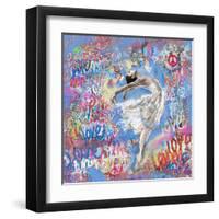 Graffiti Ballerina 1-Marta Wiley-Framed Art Print