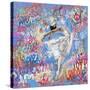 Graffiti Ballerina 1-Marta Wiley-Stretched Canvas