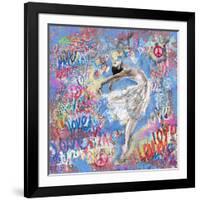 Graffiti Ballerina 1-Marta Wiley-Framed Art Print