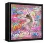 Graffiti Ballerina 2-Marta Wiley-Framed Stretched Canvas