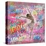 Graffiti Ballerina 2-Marta Wiley-Stretched Canvas