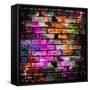 Graffiti Brick Wall-Eky Studio-Framed Stretched Canvas