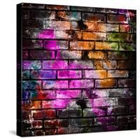 Graffiti Brick Wall-Eky Studio-Stretched Canvas