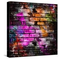 Graffiti Brick Wall-Eky Studio-Stretched Canvas