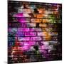 Graffiti Brick Wall-Eky Studio-Mounted Art Print