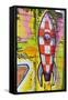 Graffiti, Coloured Rocket, Ottensen, Hanseatic City Hamburg, Germany-Axel Schmies-Framed Stretched Canvas