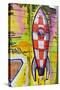 Graffiti, Coloured Rocket, Ottensen, Hanseatic City Hamburg, Germany-Axel Schmies-Stretched Canvas