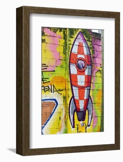 Graffiti, Coloured Rocket, Ottensen, Hanseatic City Hamburg, Germany-Axel Schmies-Framed Photographic Print