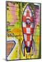 Graffiti, Coloured Rocket, Ottensen, Hanseatic City Hamburg, Germany-Axel Schmies-Mounted Photographic Print