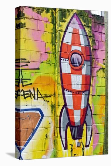 Graffiti, Coloured Rocket, Ottensen, Hanseatic City Hamburg, Germany-Axel Schmies-Stretched Canvas