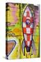 Graffiti, Coloured Rocket, Ottensen, Hanseatic City Hamburg, Germany-Axel Schmies-Stretched Canvas