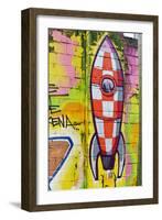 Graffiti, Coloured Rocket, Ottensen, Hanseatic City Hamburg, Germany-Axel Schmies-Framed Photographic Print