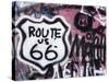 Graffiti Covered Gas Station, Route 66, Amboy, California, United States of America, North America-Richard Cummins-Stretched Canvas