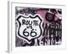 Graffiti Covered Gas Station, Route 66, Amboy, California, United States of America, North America-Richard Cummins-Framed Photographic Print