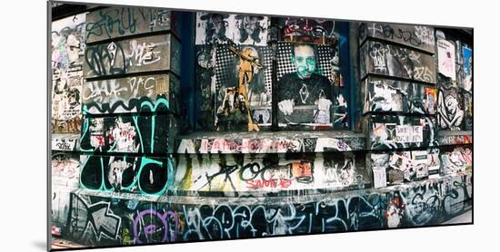 Graffiti Covered Germania Bank Building on Bowery Street, Soho, Manhattan, New York City-null-Mounted Photographic Print