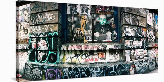 Graffiti Covered Germania Bank Building on Bowery Street, Soho, Manhattan, New York City-null-Stretched Canvas