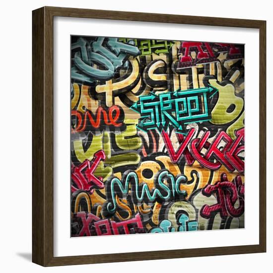 Graffiti Grunge Texture. Eps 10-Lonely-Framed Art Print